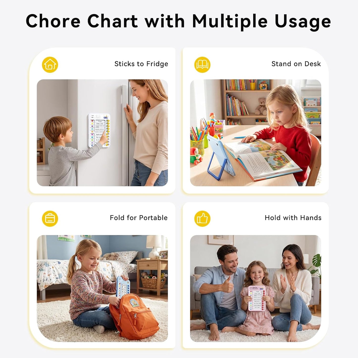 Chore Chart for Kids ADHD Tools to Do List Checklist Magnetic Planning Board with Sliders, Visual Schedule Board with Dry Erase Sheets, Sticker, Marker, Routine Chart for Kids - Pink
