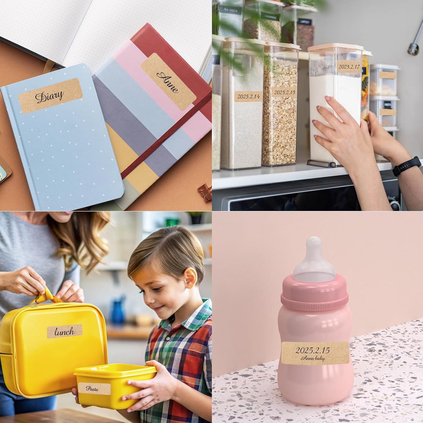 Removable Freezer Labels Stickers, 1 x 3 Inch Blank Removable Freezer Labels Food Storage Stickers, Date Label Waterproof Oil Resistant Easy Clean No Residue- 250 Sheets