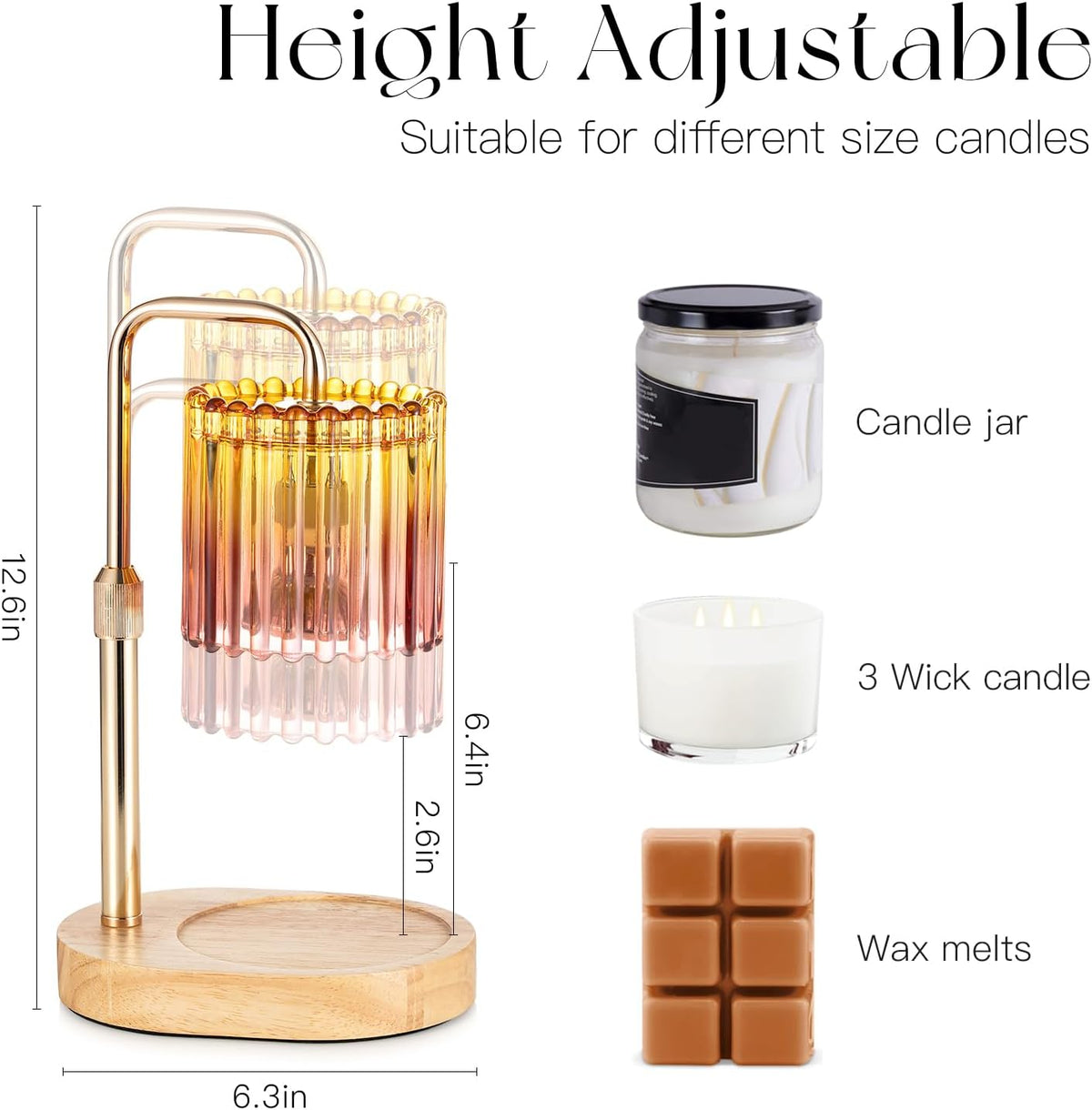 Candeldo Candle Warmer Lamp with Timer: Black Wax Melt Warmer