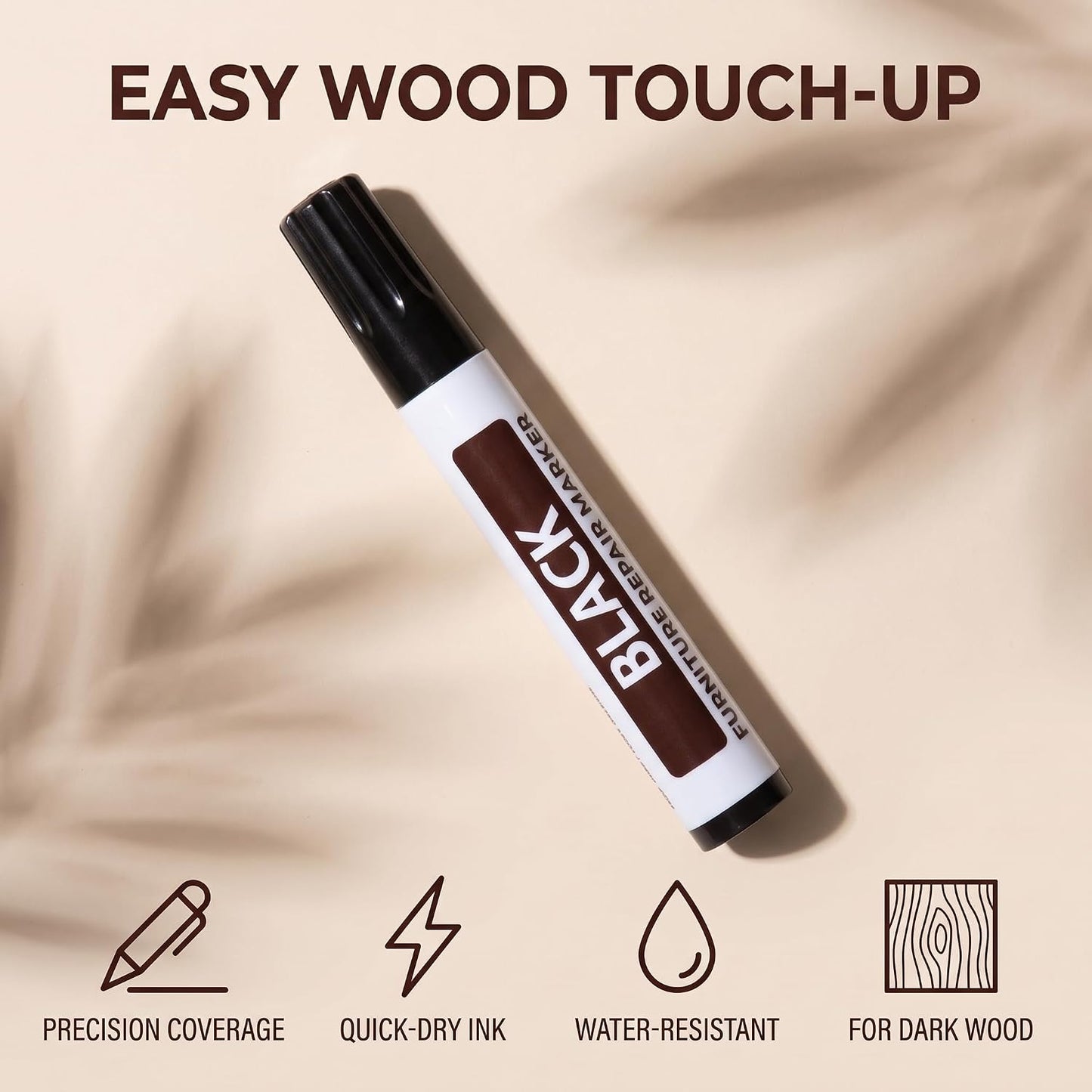 Black Furniture Repair Wood Cabinet Floor Touch Up Markers Scratch Filler Remover - Mahogany Wood Polish and Care Wood Floor Markers Repair Kit(ZS295)