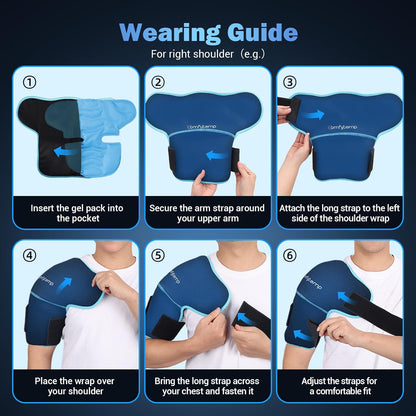 Comfytemp Shoulder Ice Pack Wrap, Shoulder Brace for Shoulders Pain Relief