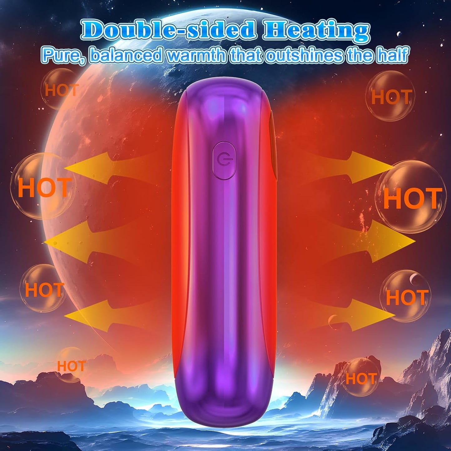 Hand Warmers Rechargeable, Electric Dual-Sided Heating with LED Display & Flashlight, Max 127℉, 13Hrs Long Lasting Pocket Heater for Raynauds, Golf, Hunting, Camping, Birthday Gifts for Men Women