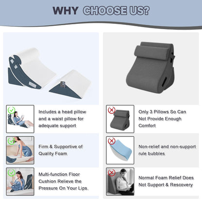 Yojoker Leg Elevation Pillows for Swelling, Memory Foam Wedge Pillow for Legs Blood Circulation, Leg Elevation Pillows for After Surgery, Knee Wedge Pillow for Sleeping Back Hip Ankles Relief