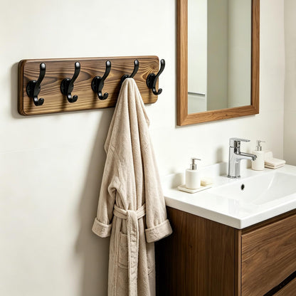 28" Coat Rack Wall Mount with Shelf with 7 Hooks 3 Key Hanger | Entryway Key Holder Wall Mount Wood Wall Coat Hooks, Wall Mounted Coat Rack Mail Holder for Living Room, Bedroom