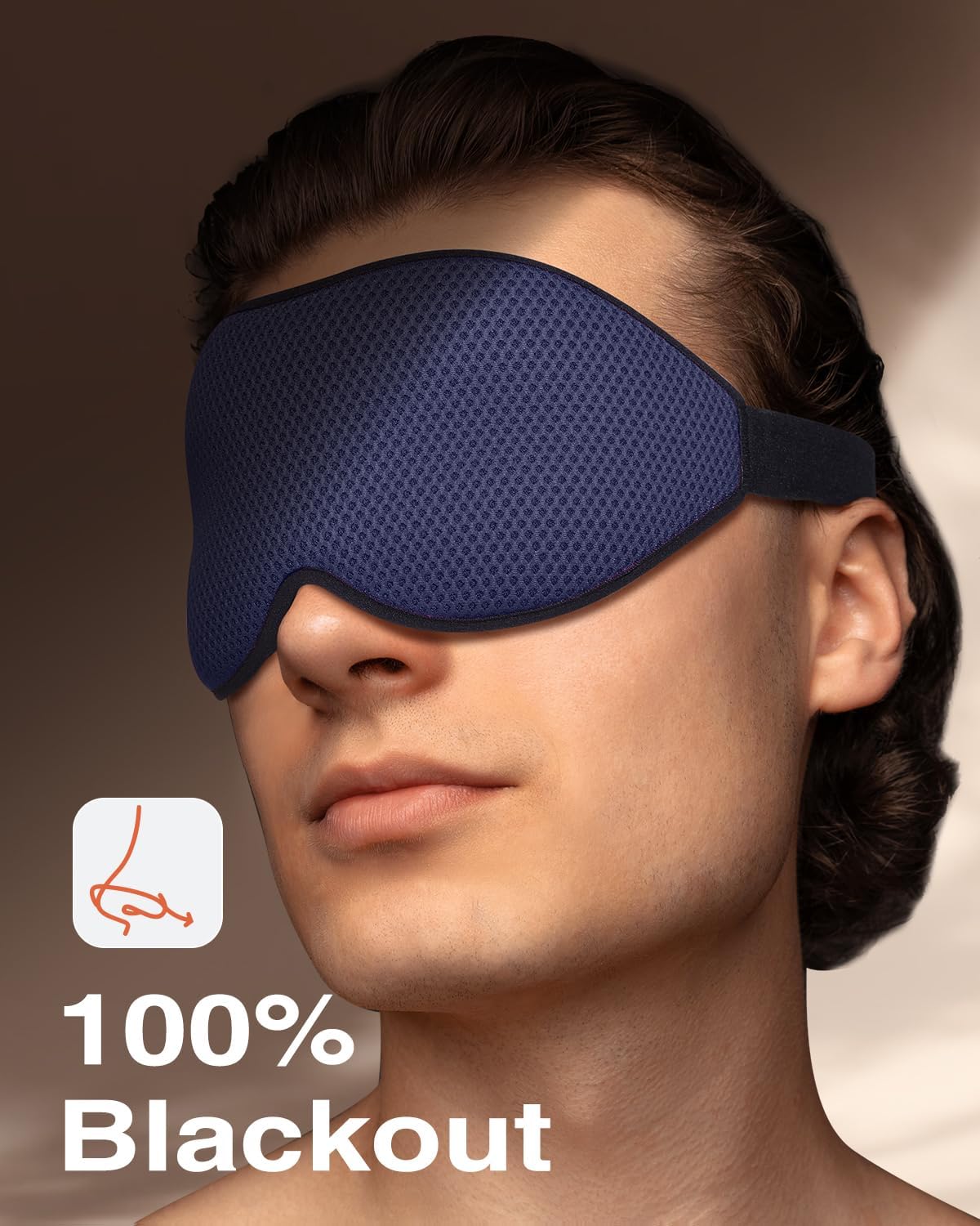 MABAO Sleep Mask for Side Sleeper, Eye Mask for Sleeping Women Men, Black | 3D Contoured Cup No Eye Pressure, 100% Light Blocking Sleeping Mask with Adjustable Strap Night Blindfold Flight, Travel, Nap