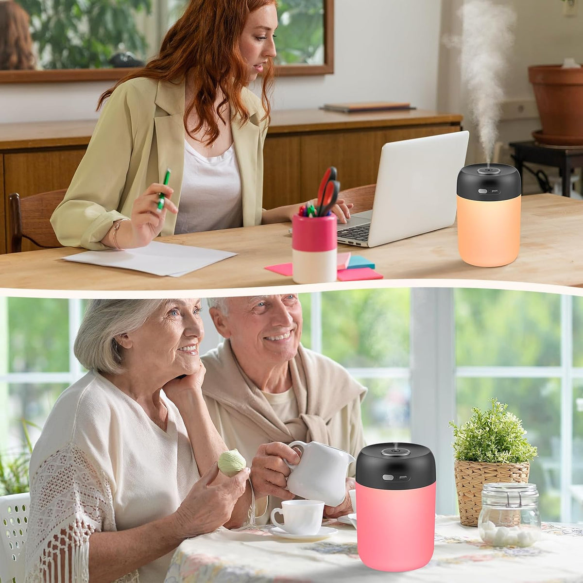 Plant Humidifier Indoor, 650ml Humidifier for Plants, Gray