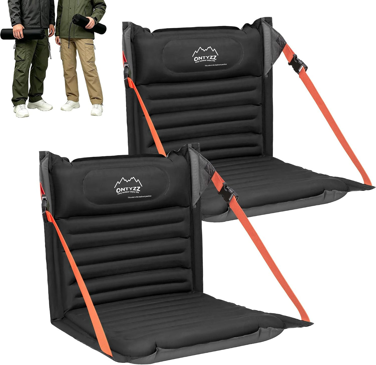 ONTYZZ Stadium Seats with Back Support Inflatable Portable Folding Seat
