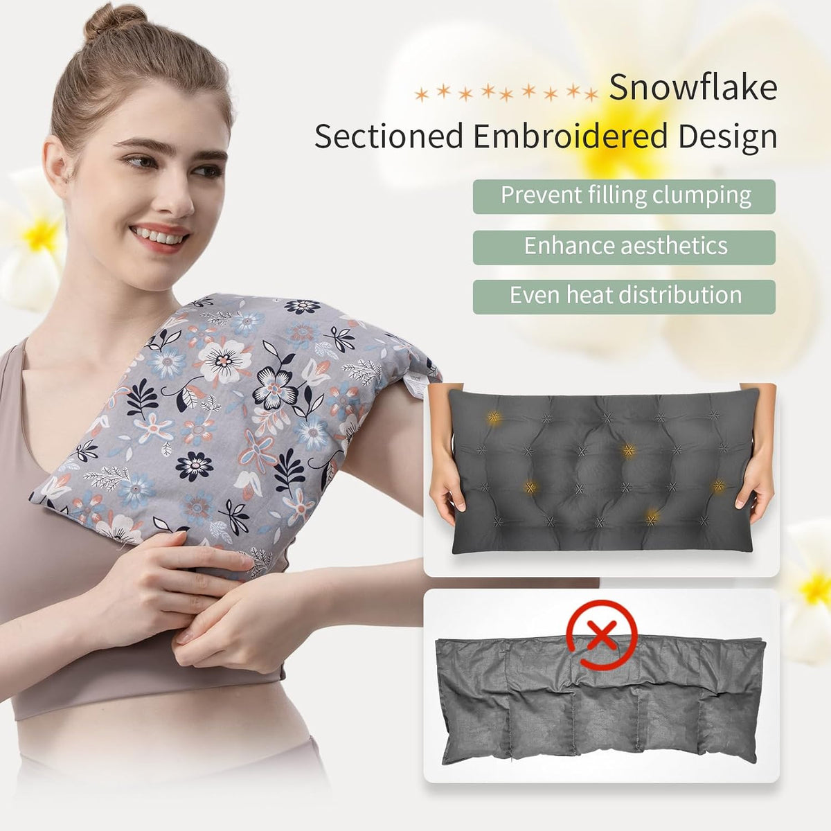 UNCN Wide Microwave Heating Pad with Washable Cover 9.5 x 16in Microwavable