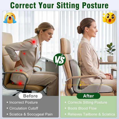 Car Seat Cushion Office Chair Cushion with Lumbar Support Pillow