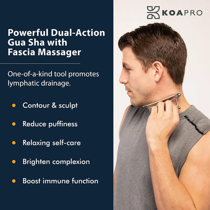 KOAPRO Trigger Point Fascia Stick Tools - Graston Gua Sha Scraping Massage - Deep Tissue Pressure Point Back Shoulder Neck Massager Full Body Physical Therapy Tools