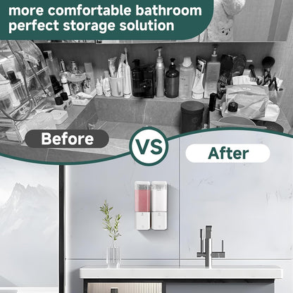 Shampoo and Conditioner Dispenser 3 Chamber No Drill Shampoo Dispenser for Shower Wall Mounted Shower Soap Dispenser 3 * 500ml Refillable Shower Dispenser for Bathroom Hotel(Black 3 Chamber)