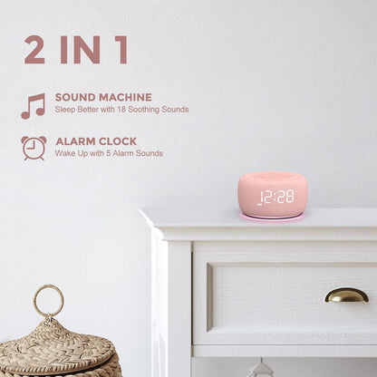 Buffbee Pro 2nd Gen| Sound Machine, Alarm Clock with Bluetooth Speaker