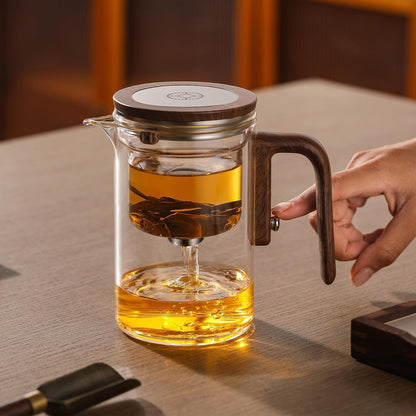 Enchanti Tea Pot, Magic Glass Teapot with Strainer,Magnetic Water Separation with Infuser -600ML/20.3oz