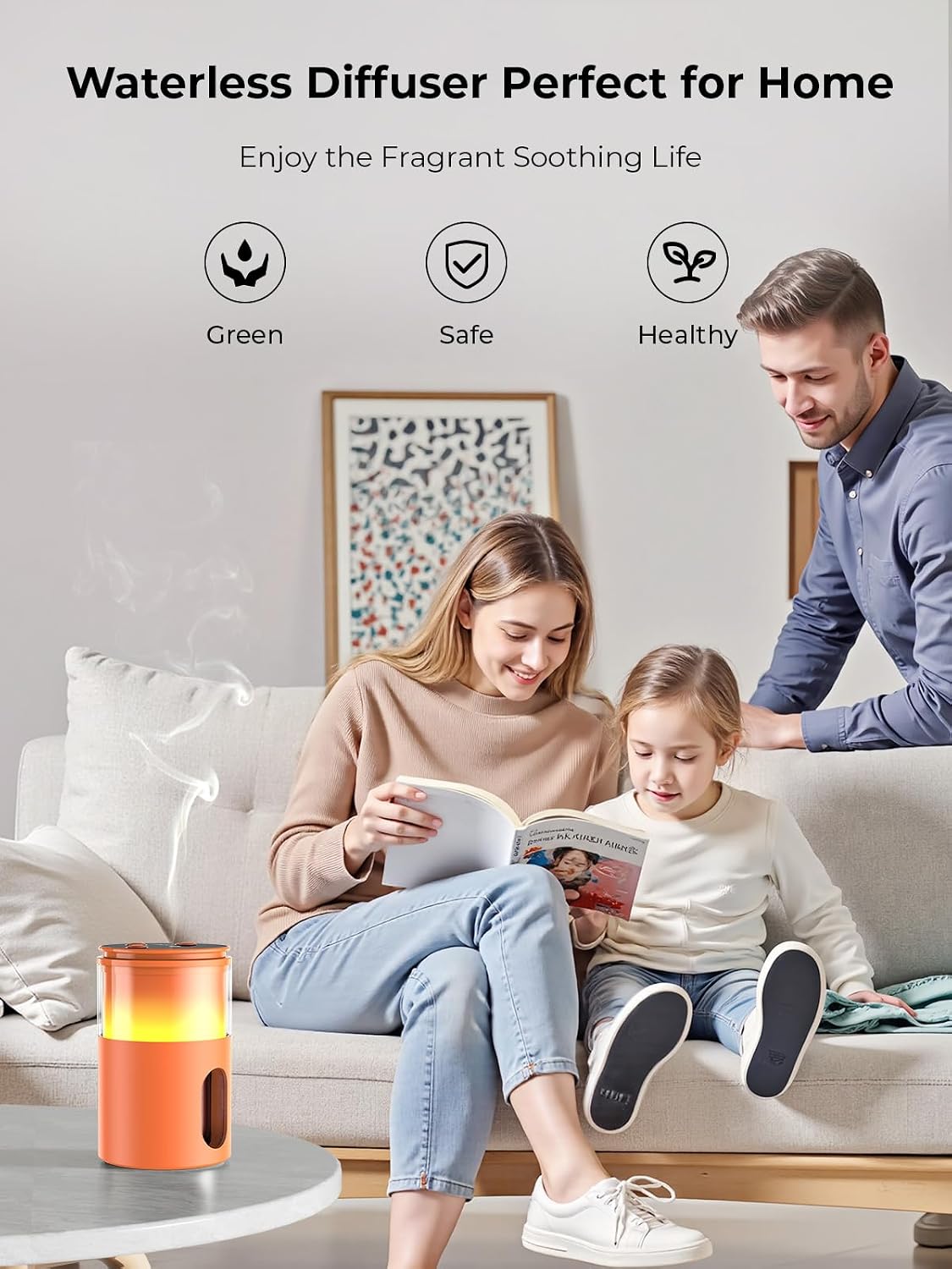 Waterless Essential Oil Diffuser: 𝟗-𝐂𝐨𝐥𝐨𝐫 𝐋𝐄𝐃 for Home