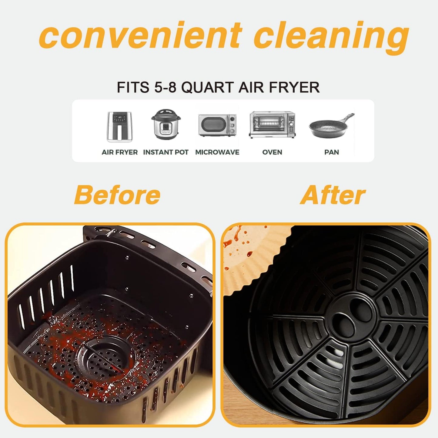 Ailun 100PCS Air Fryer Paper Liners 8 Inch,for 5-8 QT Air Fryer | Oil Resistant, Disposable Food Grade, Free of Bleach Paper, Round, Non-Stick Parchment Paper, Baking, Roasting, Microwave