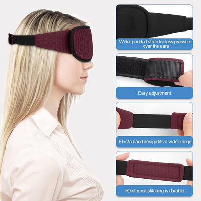Sleep Mask, Super Soft 3D Contoured Cup Sleeping Mask, Upgraded 100% Blockout Light Sleep Masks for Women Men with Adjustable Strap, Comfortable Concave Molded Eye Covers for Sleeping, Black