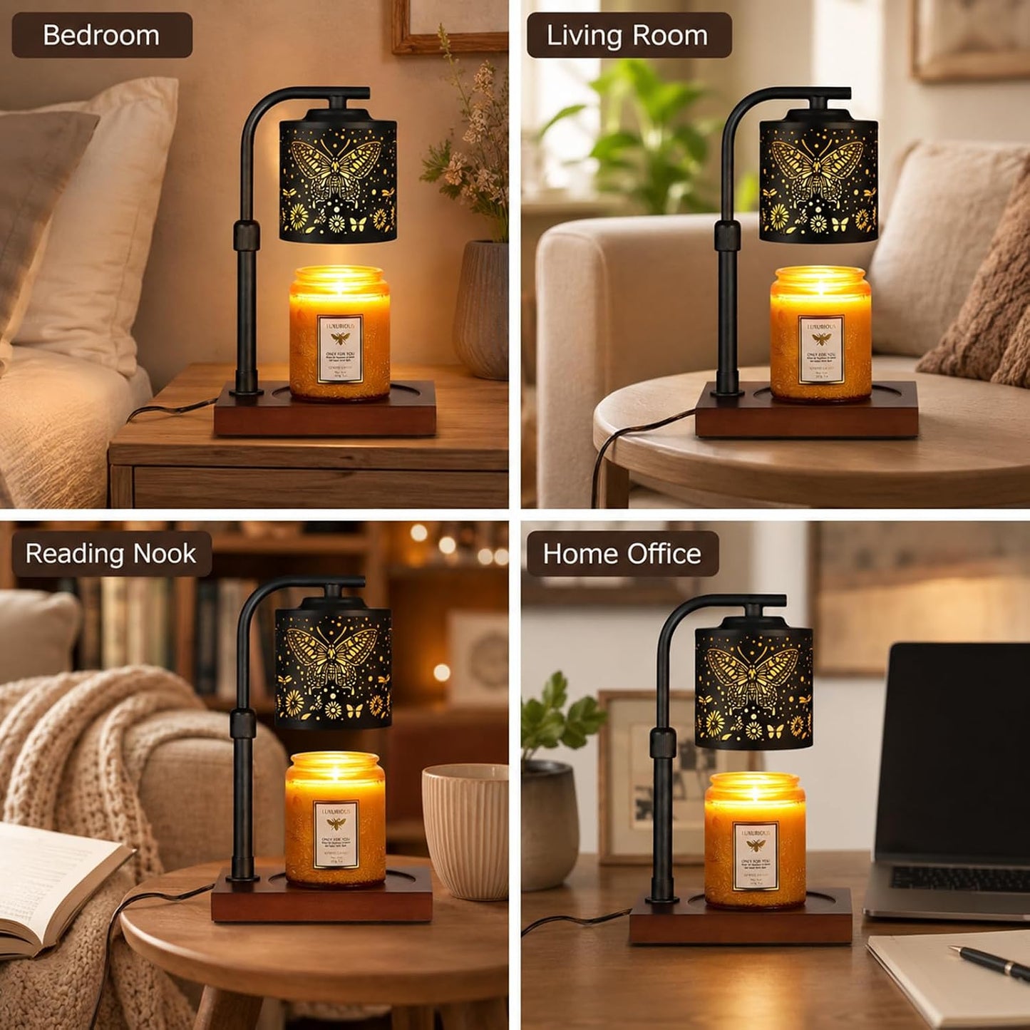 Candle Warmer Lamp Adjustable Height Dimmable for Jar Candles Hummingbird