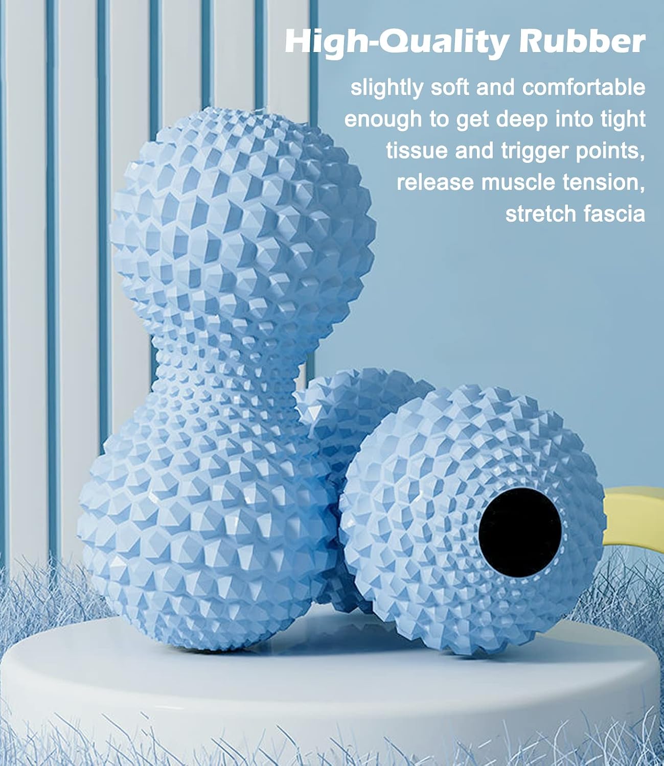 KITWILD Peanut Massage Ball, Double Lacrosse Massage Roller Ball, Black | Deep Tissue Muscle Massage, Physical Therapy, Myofascial Release, Muscle Knots, Yoga Therapy
