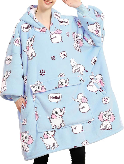 Wearable Blanket Hoodie for Adults With Pocket Strawberry Hoodie | Sherpa, Fuzzy Blanket Hoodie, Oversized Sweatshirt Blanket, Kangaroo Pouch, Cute Birthday Gifts for Sister, Cute Stuff