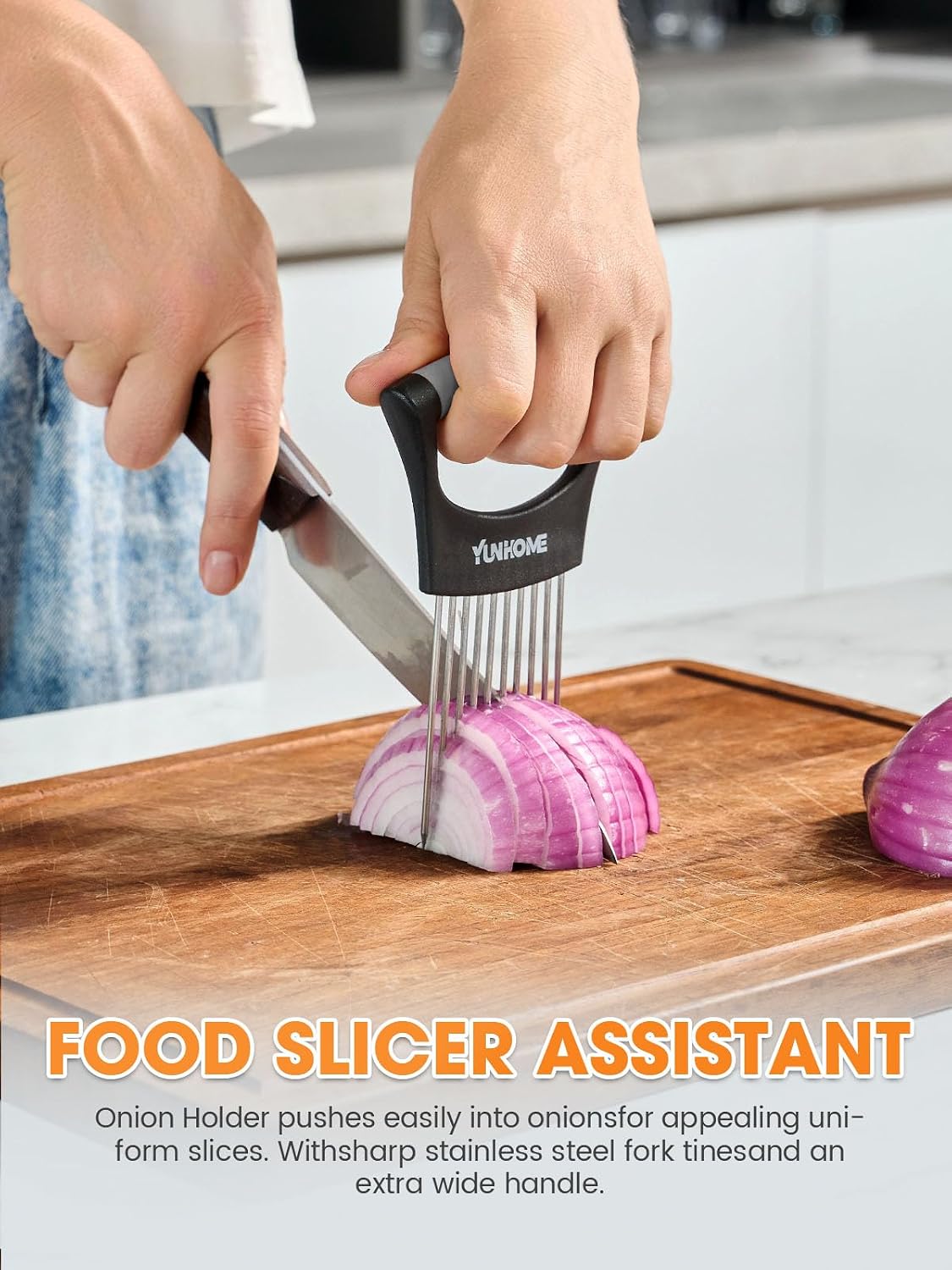 Onion Holder for Slicing | Onion Slicer Holder | Tomato Cutter for Slicing of Lemon Avocados Eggs and Fruit, Multifunctional Vegetable Chopper, Home Essentials & Kitchen Gadgets Tool for Food Prep