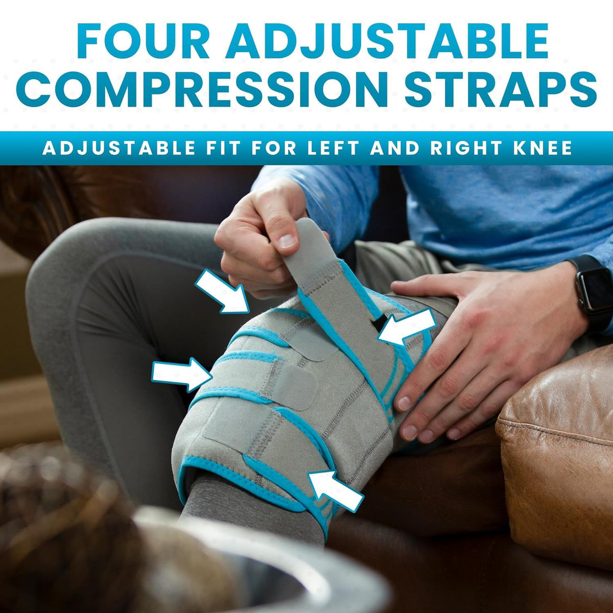 Knee Ice Pack Wrap - Cold/Hot Gel Compression Brace - Heat Support Strap for Arthritis Pain, Tendonitis, ACL, Athletic Injury, Osteoarthritis, Women, Men, Running, Meniscus and Patella Surgery
