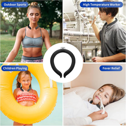 Neck Cooler Ice Cold Ring, Wearable Body Cooling Tube for Heat and Hot Weather, Ice Collar for Outdoor Workers, Sports, Relief from Hot Flashes Or Fever,Reusable Neck Cooling Wraps (Blue)