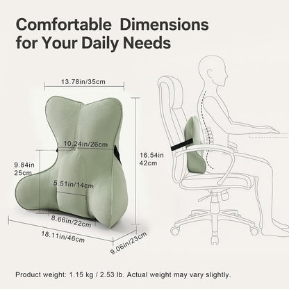 Back Pillow for Couch and Recliner, Lumbar Support Pillow for Sofa Sitting, Back Support Cushion for Office Chair, Ergonomic Back Cushion for Sitting Comfort, Slate Blue