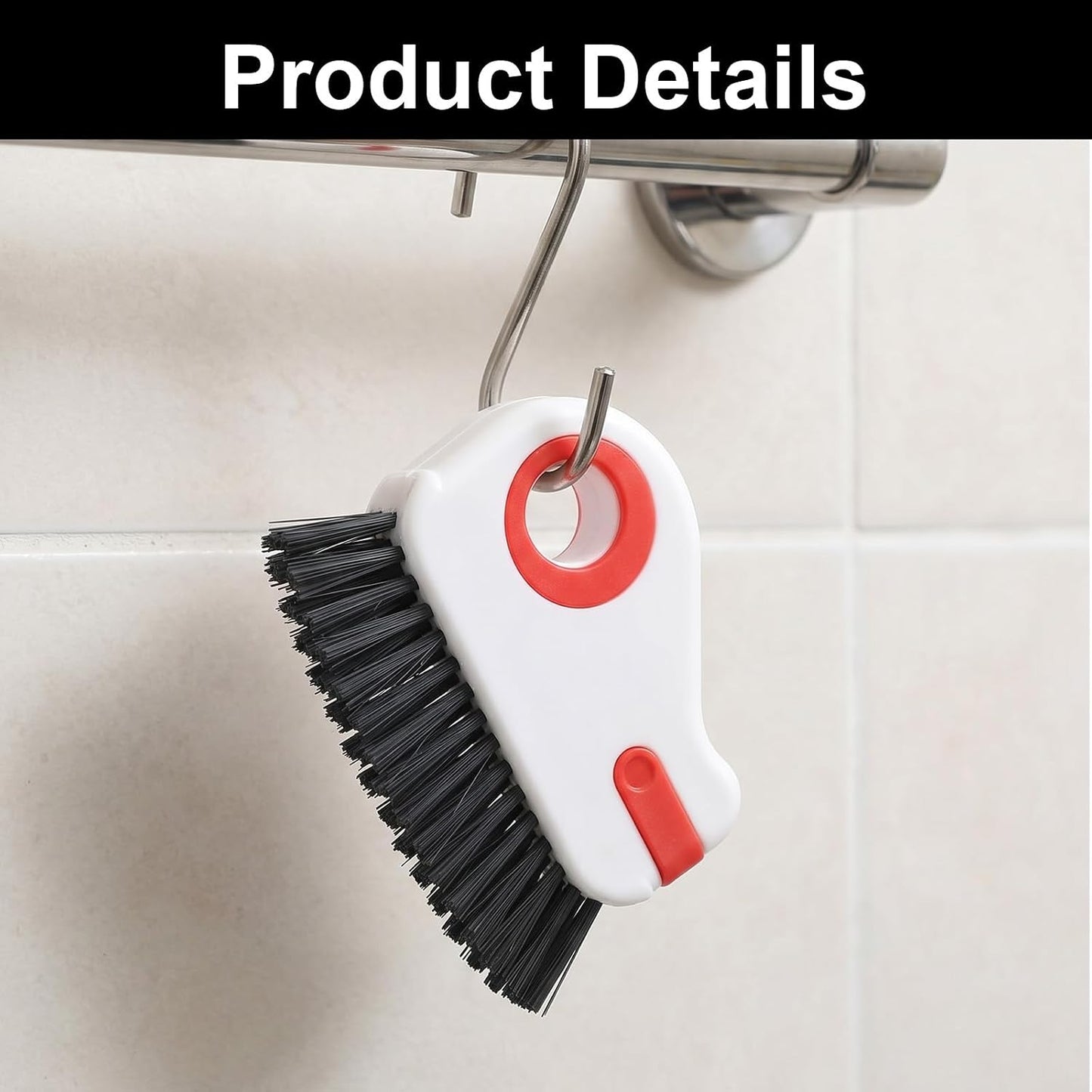 2 in 1 Window Track Cleaning Tools, Groove Cleaning Brush with Hidden Scraper, Multifunctional Crevice Clean Brushs for Sliding Door Track Shutter Window Sill(Orange)