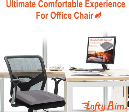 Lofty Aim Car Seat Cushion, Memory Foam Car Seat Cushions for Long Driving | Comfy Car Seat Pillow for Pain Relief, Driver Seat Cushion Adds Height, Butt Cushion for Car, Truck, Office Chair, Black