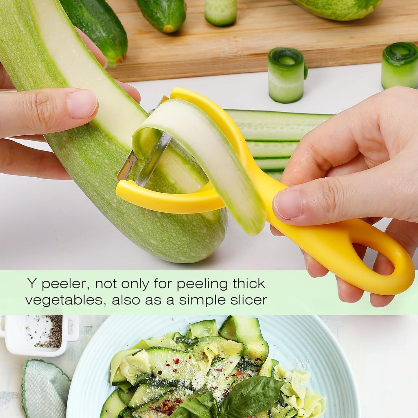 Senbowe Upgrade Potato Peeler for Kitchen, 6PCS Stainless Steel Vegetable Peeler, I and Y Veggie Food Peeler for Apple Fruit Carrot Zucchini Cucumber,Good Grip Makes Peeling Very Easy (Green)