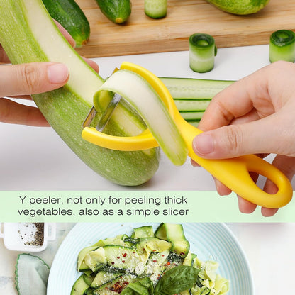 Senbowe Upgrade Potato Peeler for Kitchen, 6PCS Stainless Steel Vegetable Peeler, I and Y Veggie Food Peeler for Apple Fruit Carrot Zucchini Cucumber,Good Grip Makes Peeling Very Easy (Green)