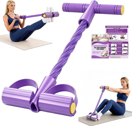 Foot Pedal Resistance Bands with Handles, Multifunction Elastic Yoga Exercise Bands, Home Gym Fitness Equipment for Women & Men to Tone Abs, Core, Legs, Arms, Waist