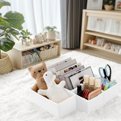 Drawer Organizer Clothes, 10 Pack Dresser Organizer for Baby Clothes, Underwear, Sock- Foldable Closet Organization and Storage Dividers Bins for Nursery, Bedroom (Beige)