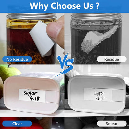 1000 Pcs 1"x2" Blank Removable Freezer Labels for Food Containers | Waterproof Food Storage Labels for Containers, Oil Resistant No-Residue Left for Kitchen Restaurants Grocery Stores Markets