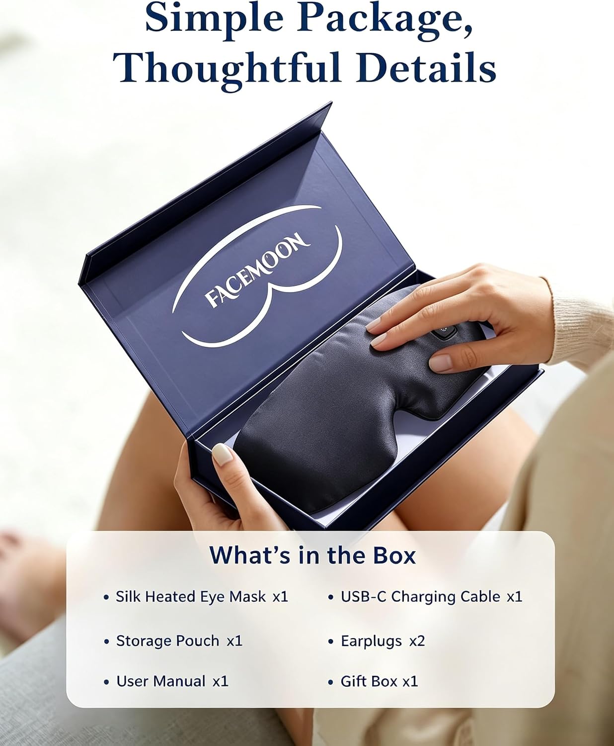 Heated Eye Mask for Dry Eyes Silk Cordless Warm Eye Compress Daily Eye Care | Soothing Relief for Migraine & Tired Eyes, Multi Scene Use for Home Office Travel, Rechargeable & Washable,FSA Eligible HSA