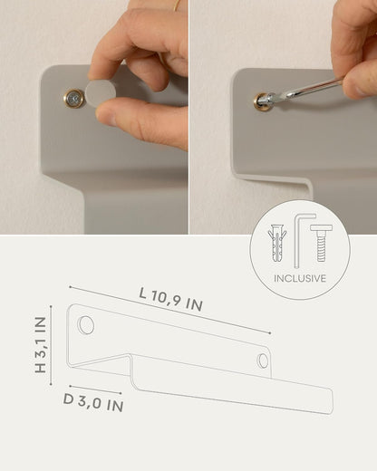 Kazai. Key Holder for Wall 'Holmsen' | Minimalist Key Hooks Design from Berlin | Modern Key Hanger with Metal Shelf | Key Hook Wall Mounted as Hallway Furniture | Sand Taupe