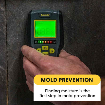 General Tools MMD4E Moisture Meter for Wood, Walls & Water Leak Detection | Pinless wood moisture meter for drywall & walls. Detects mold & humidity. Water leak detector for home moisture testing.