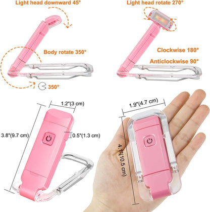 BIGLIGHT Amber Book Reading Light, LED Clip on Book Lights, Reading Lights for Books in Bed, Small Book Light for Kids, USB Rechargeable, 2 Brightness Adjustable for Eye Protection, Orange
