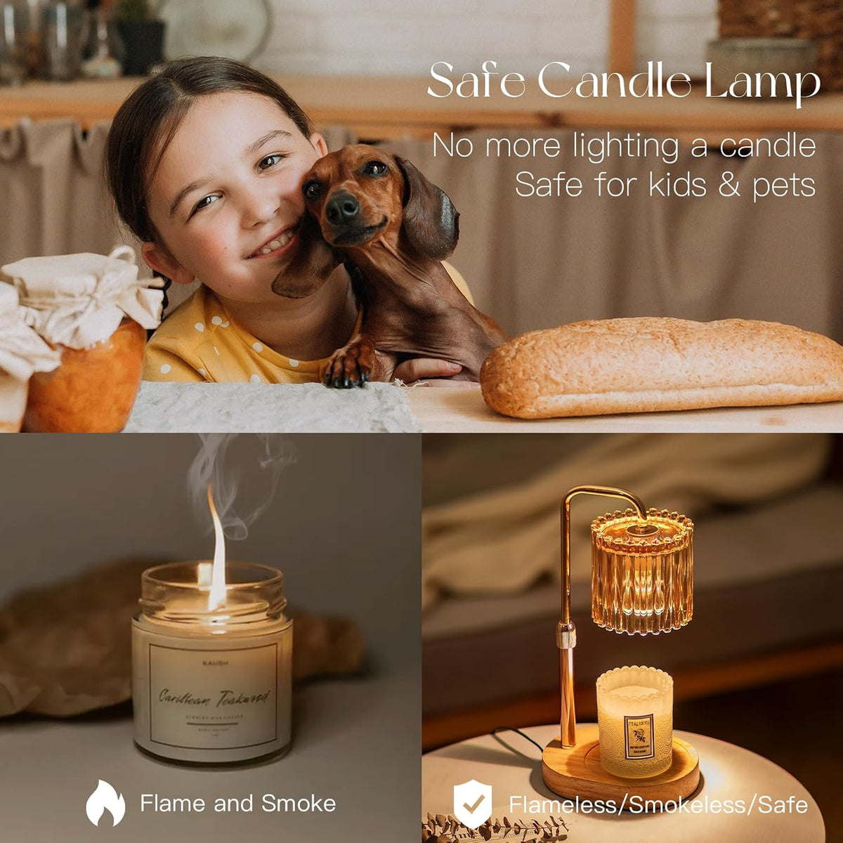 Candeldo Candle Warmer Lamp with Timer: Black Wax Melt Warmer