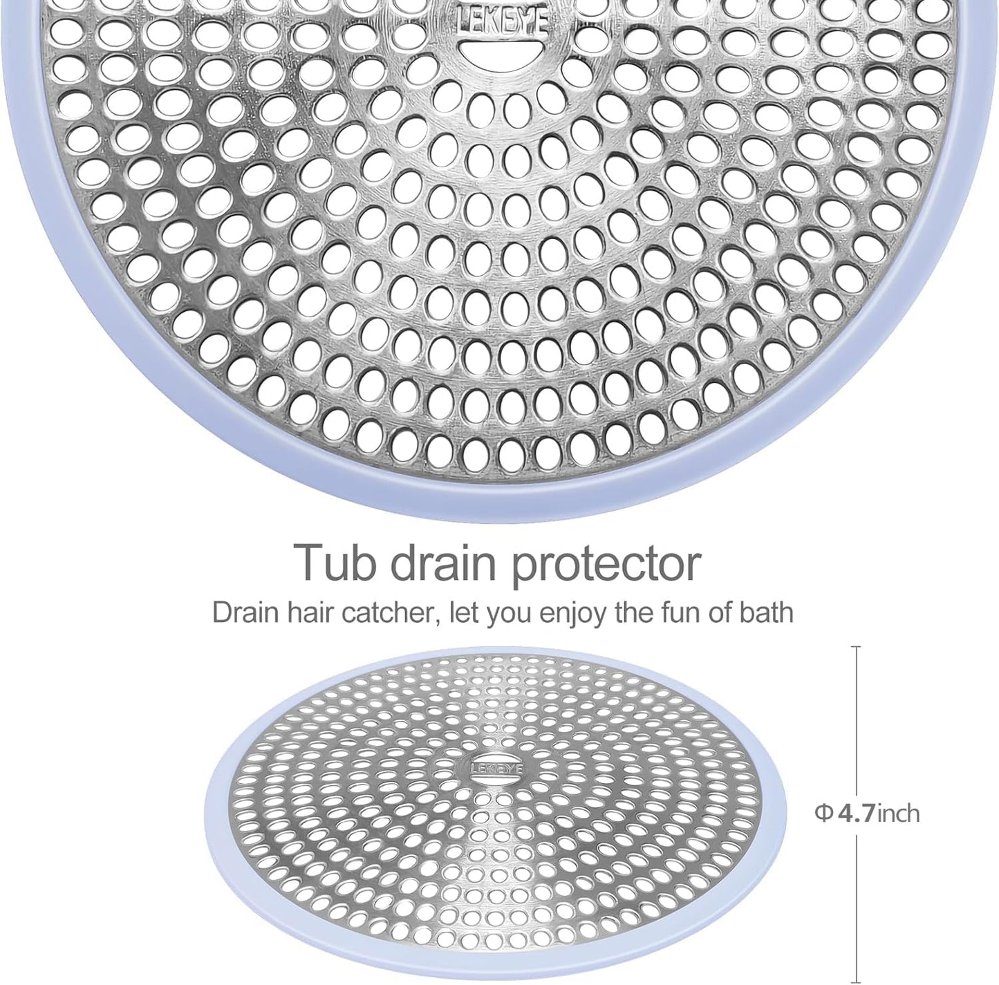 LEKEYE Shower Drain Hair Catcher/Strainer/Stainless Steel and Silicone