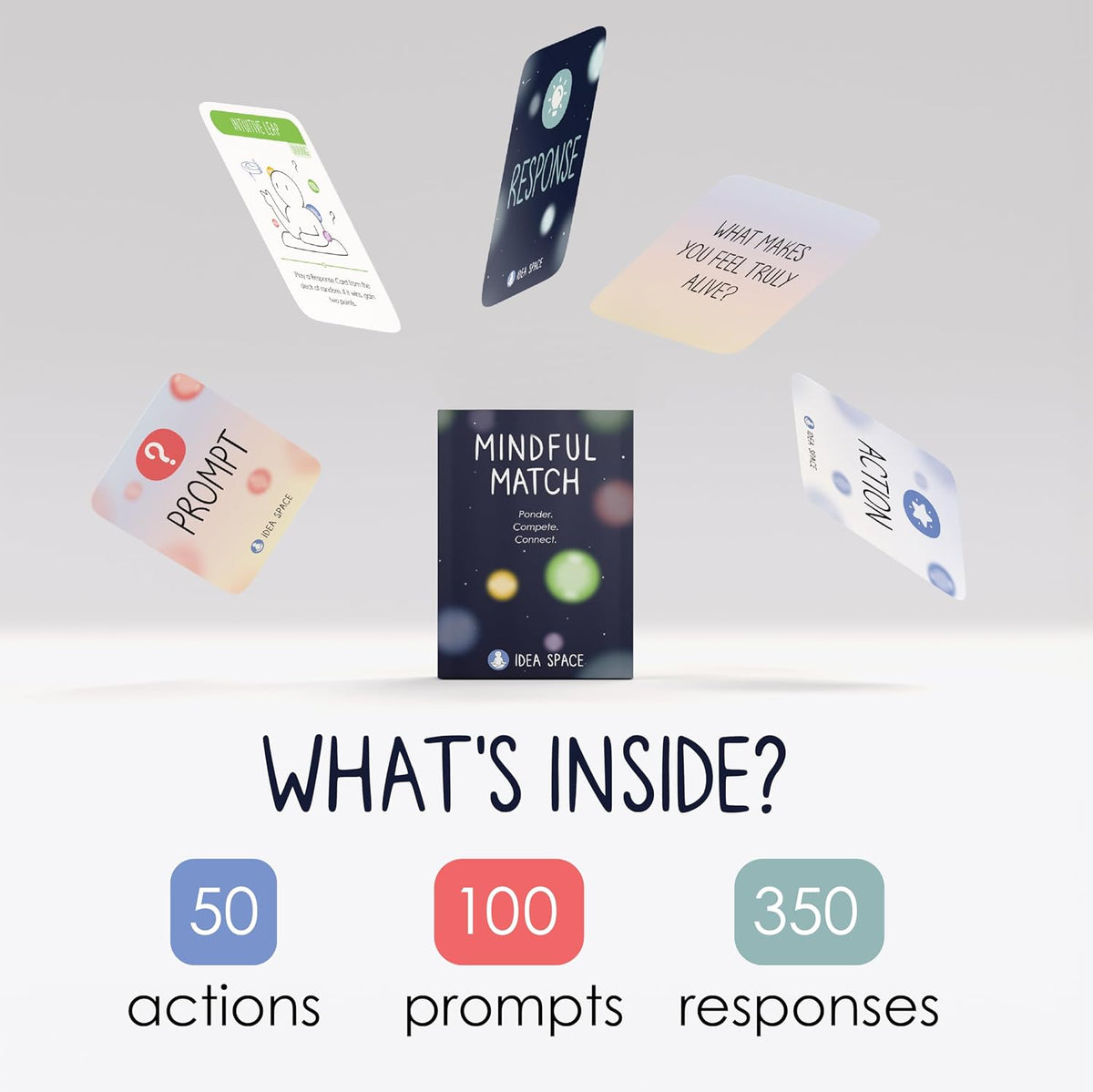 BEST Mindful Match | 500 Card Game for Adults, Teens, & Kids | Fun Family Party Game | Board Games for Adults | Mindfulness Conversation Cards | Couple Gifts | Ice Breaker for Date Night & Game Night