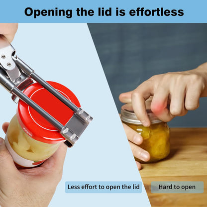 Bottle Opener & Jar Opener,Adjustable Stainless Steel Can Opener | Jar Opener,Bottle Opener,Can Opener,Jar Lid Opener Adjustable,Stainless Steel,Multifunctional Jar Lid Opener for Senior