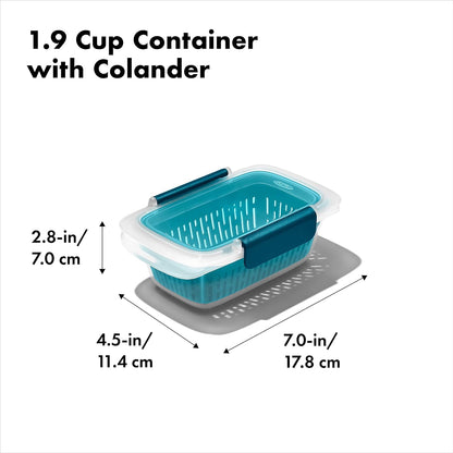OXO Good Grips Prep and Go Container With Colander - Ocean Blue