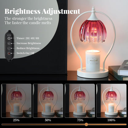 GOODBUY Candle Warmer Lamp with Timer Dimmable: Electric Candle Warmer Birthday Gifts for Women Mom - Candle Lamp Warmer House Warming Gifts New Home Decor - Wax Warmer for Jar Candles with 2 Bulbs