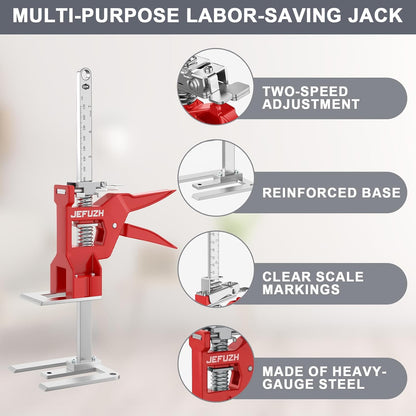 Labor Saving Arm Jack 2 Pack, Load-Bearing 440 lb Multi-Function Height Adjustment Lifting Device, Hand Furniture Lifter Tool, Furniture Jack for Lifting Door Furniture, Wall Tile Positioning