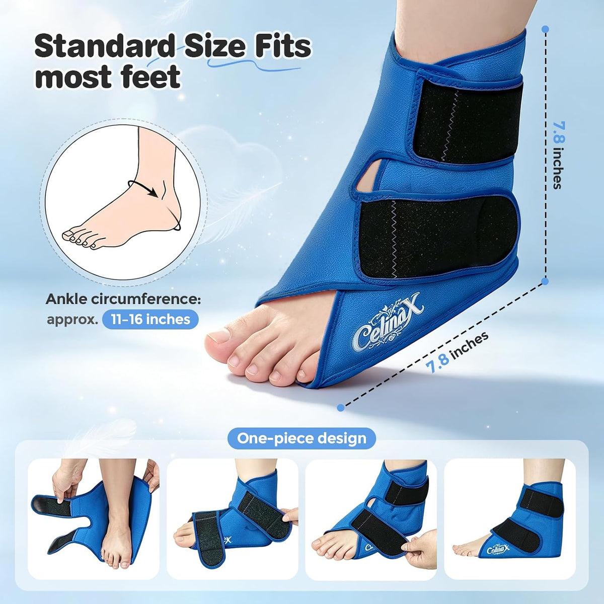 Ankle Ice Pack Wrap, Heel Ice Pack Wrap for Plantar Fasciitis Relief