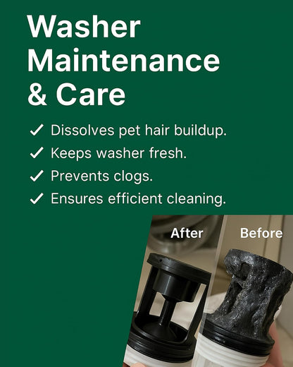 Washing Machine Cleaner for Pet Hair, 6-Month Supply | Pet Hair Dissolver Powder for Washer Drum & Pet Bedding, Removes Odor, Scale & Residue, HE/Front/Top Load, 6 Sachets