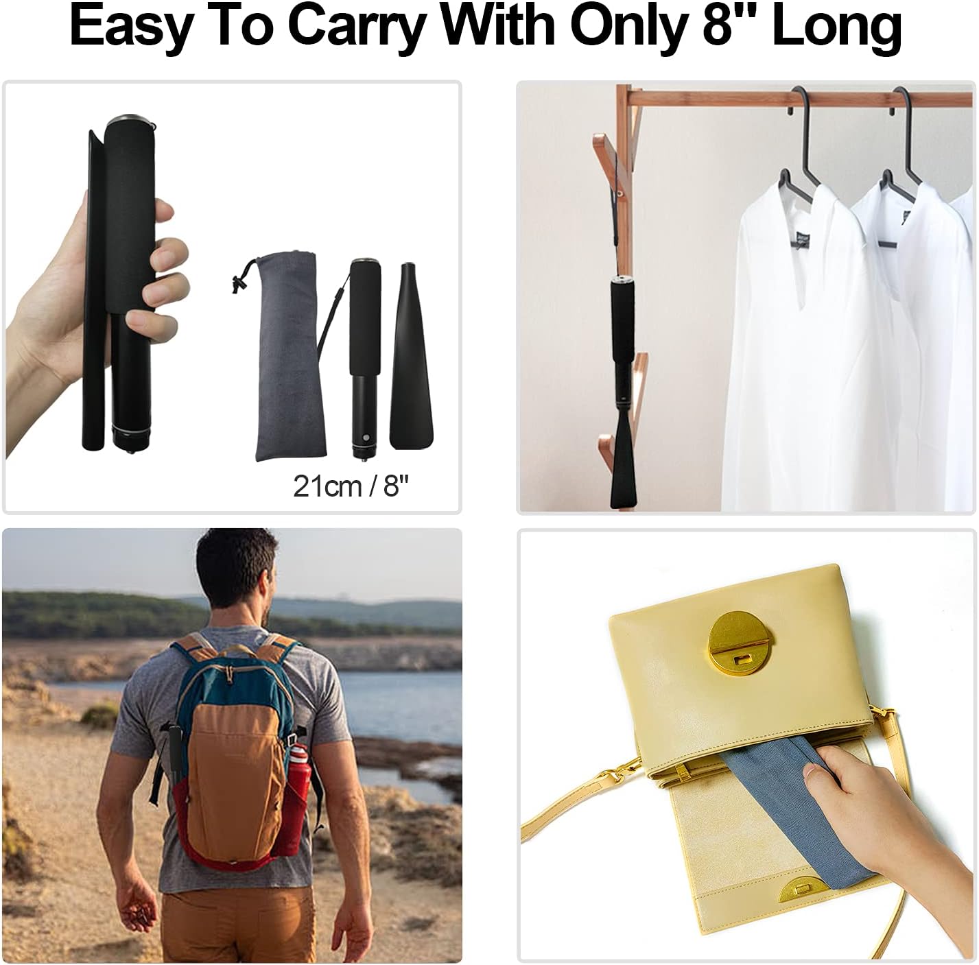 Shoe Horn Long Handle -15"-37" Telescopic Metal Shoehorn Adjustable Length, Aluminum Alloy, Portable Long Handled Shoehorns For Seniors Men Women Kids