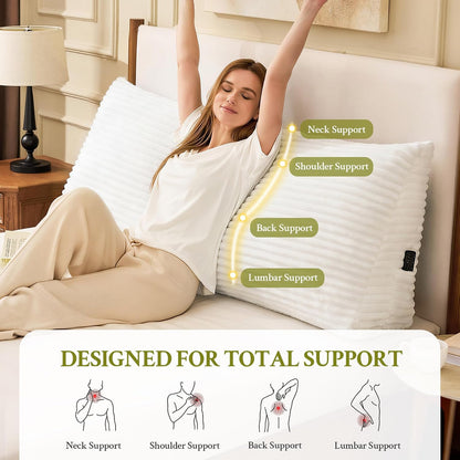 Headboard Pillow Queen, Headboard Wedge Pillow, Back Rest Pillows for Sitting, Reading, Working, Triangle Pillow with Removable Cover, Daybed Pillows for Bed Dorm Sofa, Dark Grey