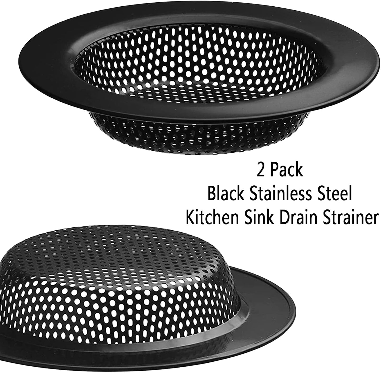 2 pcs Heavy Duty Stainless Steel Slop Basket Filter Trap, 2.75" Top / 1" Mesh Metal Sink Strainer,Perfect for Kitchen Sink/Bathroom Bathtub RV Wash Basin Floor Drain Balcony Drain Hole